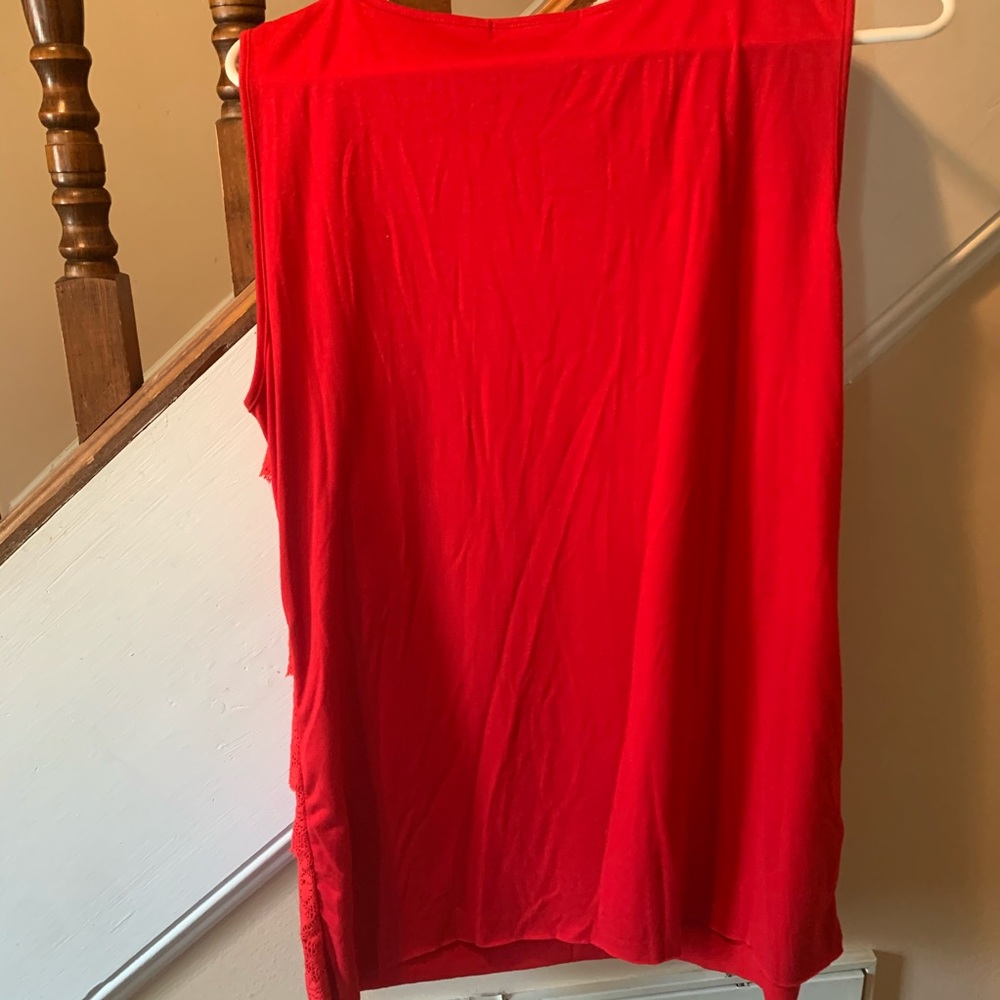 SOLD Verve Ami Red Lace Layered Top - Picture 5 of 5